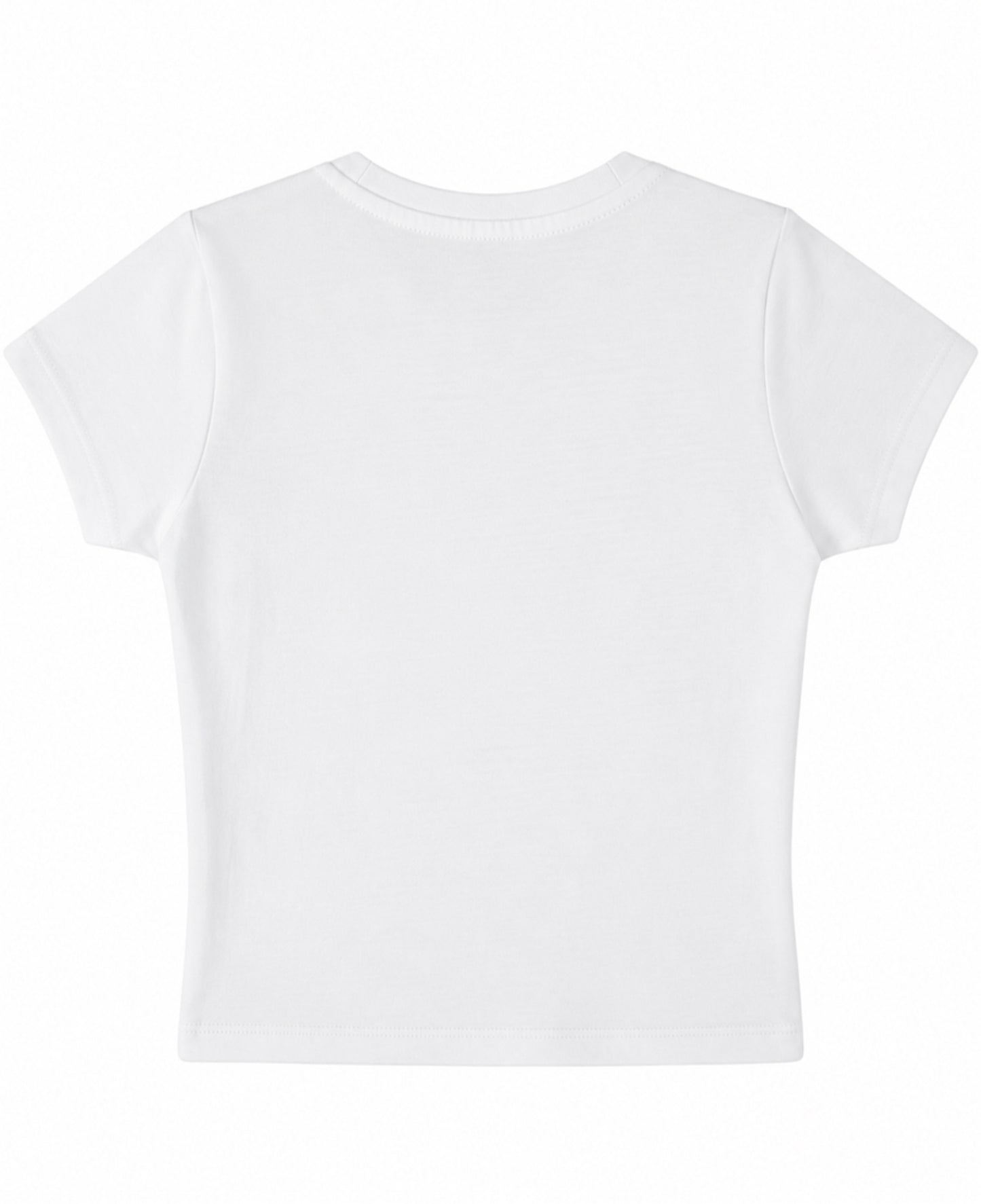 White Baby Tee Back Design
