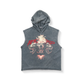 Acidwash Rugged Pitbull Cut Off Hoodies