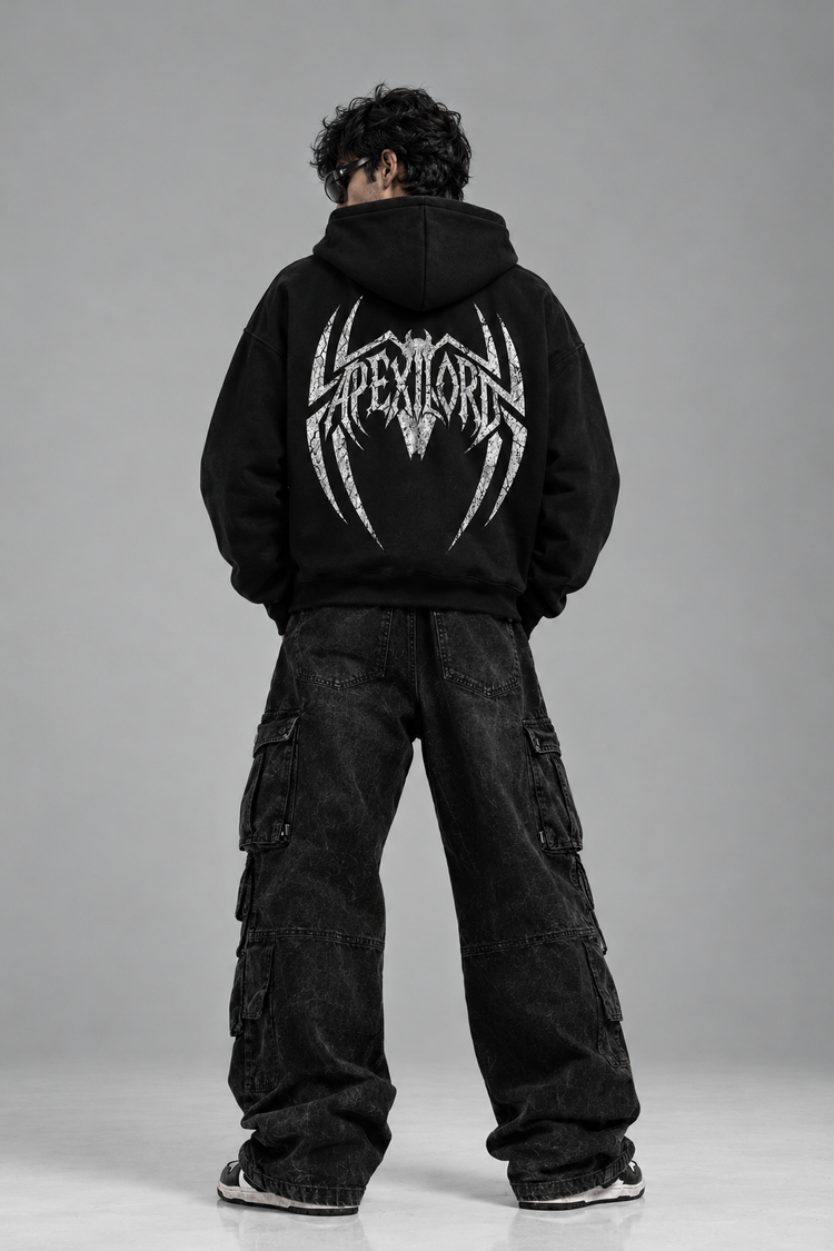 APEXLORD Venom Sigil Oversized boxy Hoodie — Black