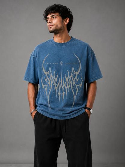 Denim Wash — Conquest Sigil Oversize T-Shirt