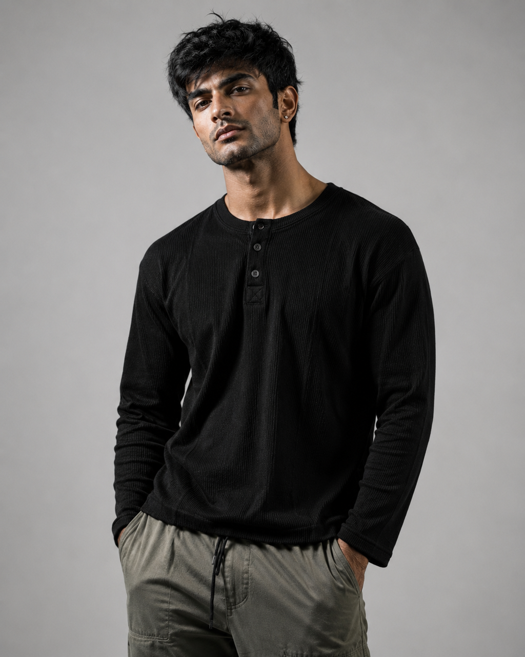 Henley T-Shirt Black