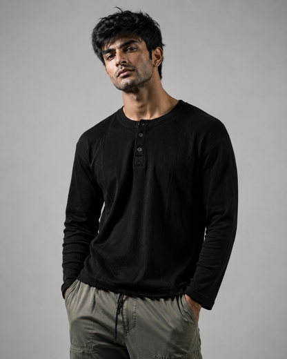 Henley T-Shirt Black