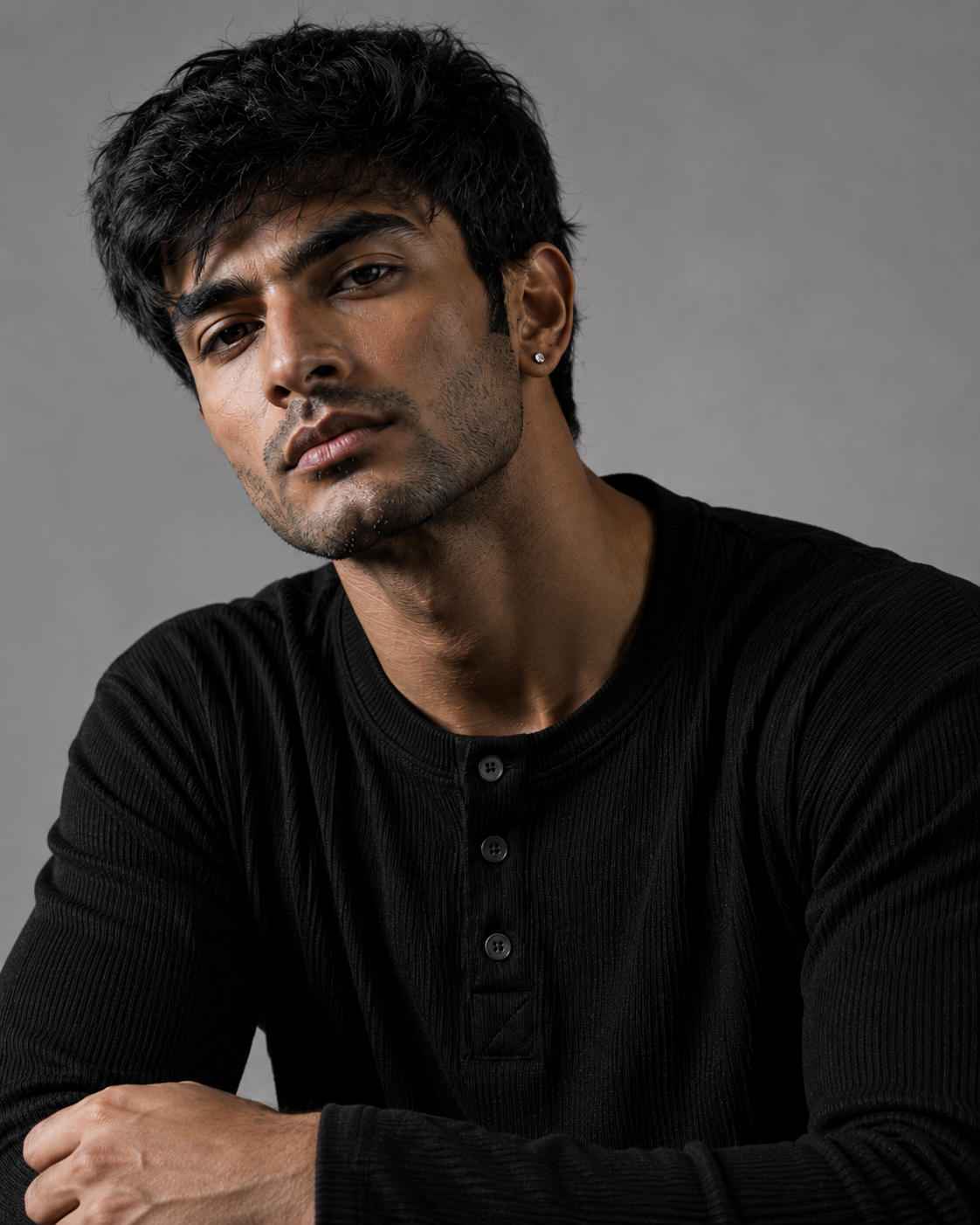Henley T-Shirt Black