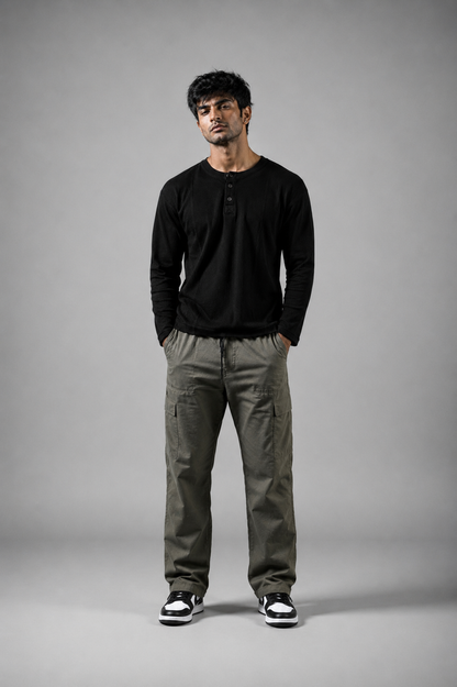 Henley T-Shirt Black