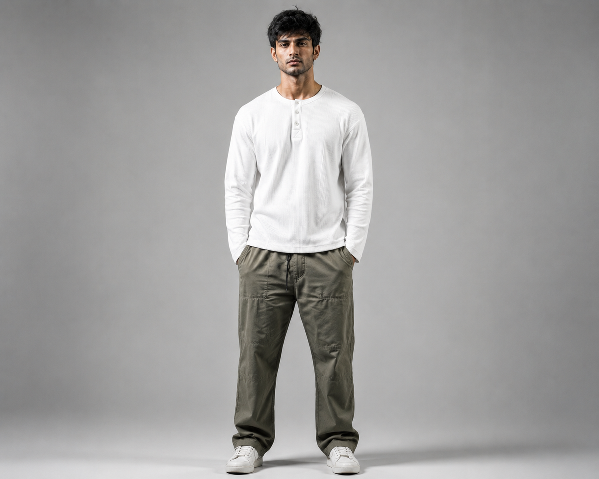 Henley T-Shirt White