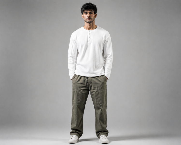 Henley T-Shirt White
