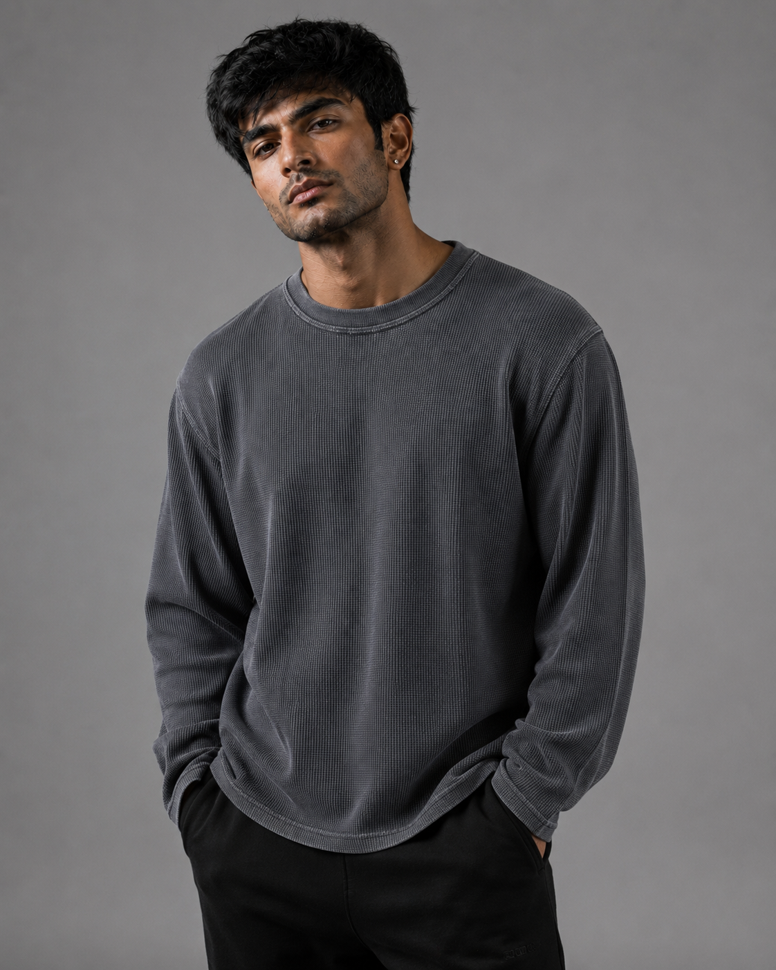 Acid Wash Oversize Waffle T-Shirt