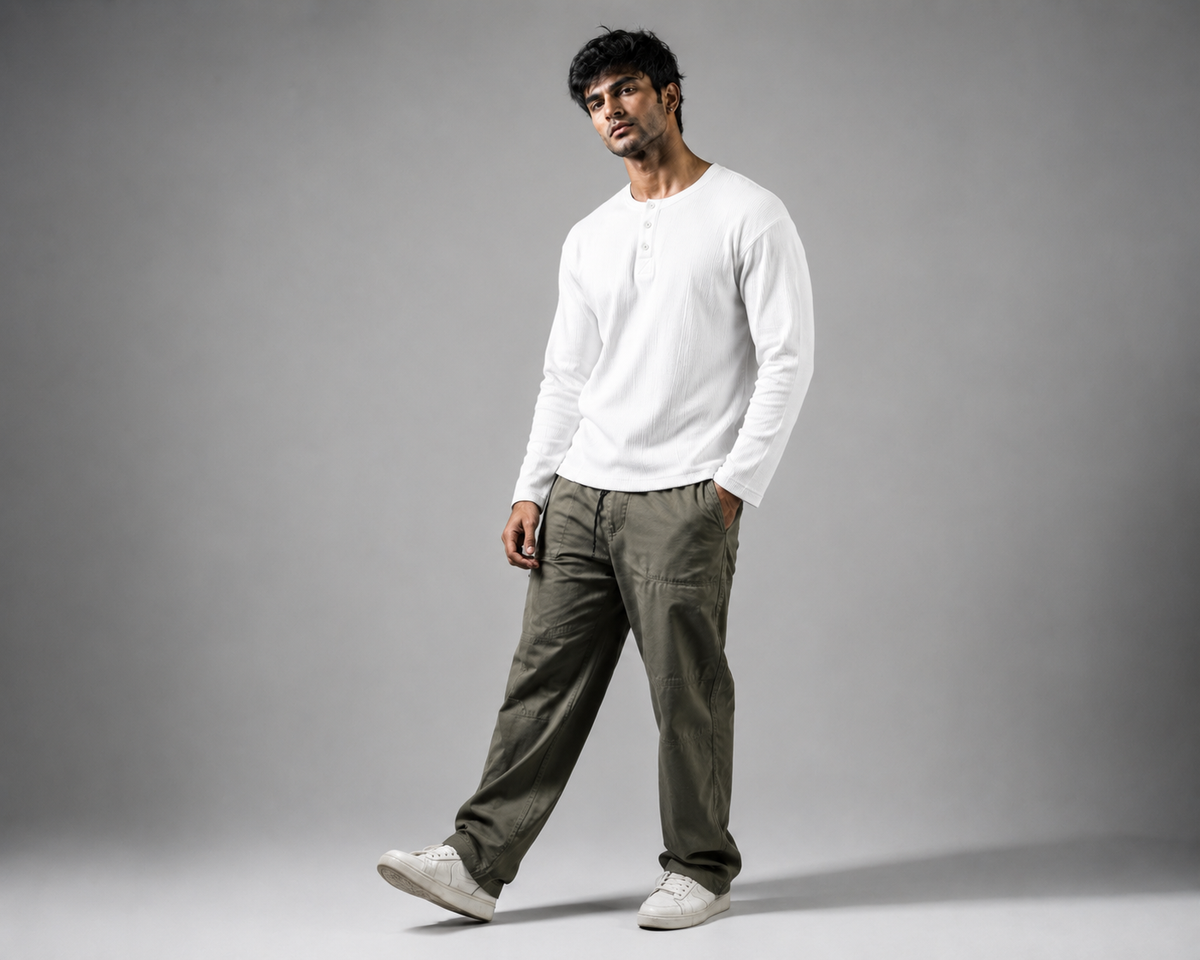 Henley T-Shirt White