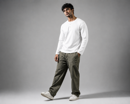 Henley T-shirt White