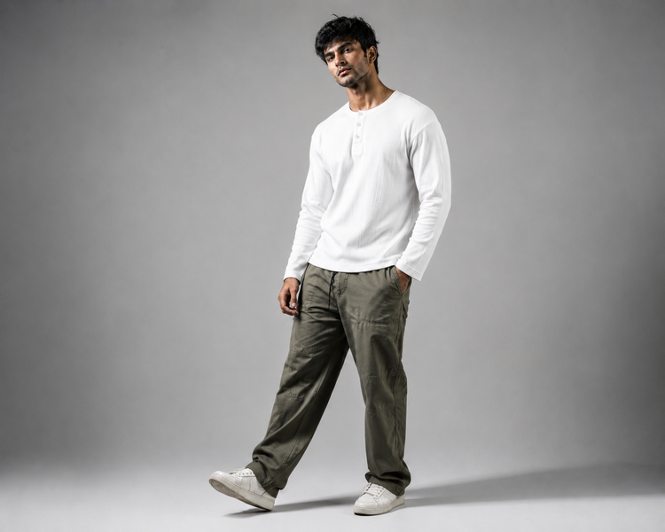 Henley T-Shirt White