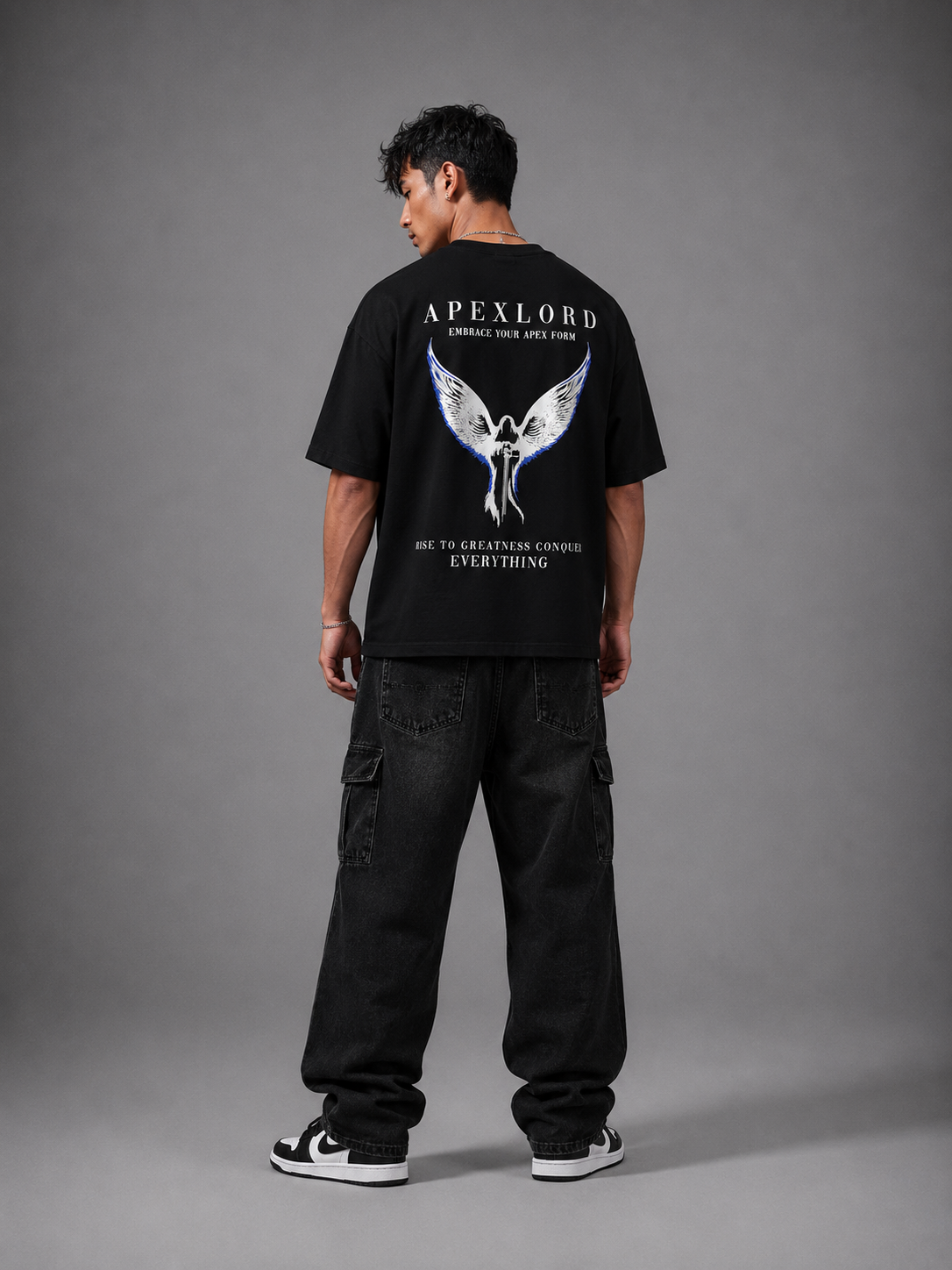 Rise to greatness oversize printed T-shirt