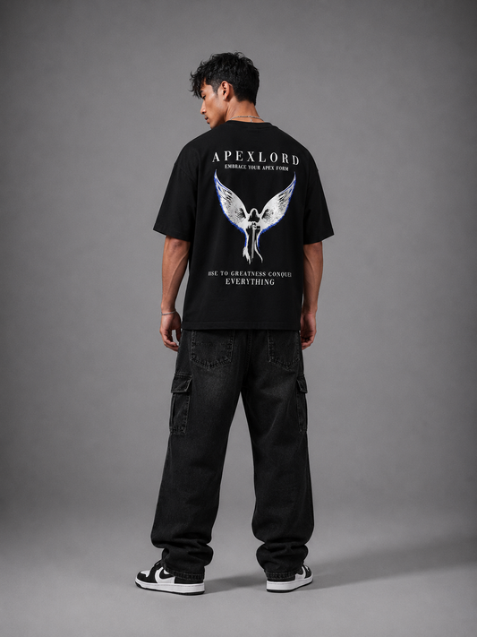 Rise to greatness oversize printed T-shirt