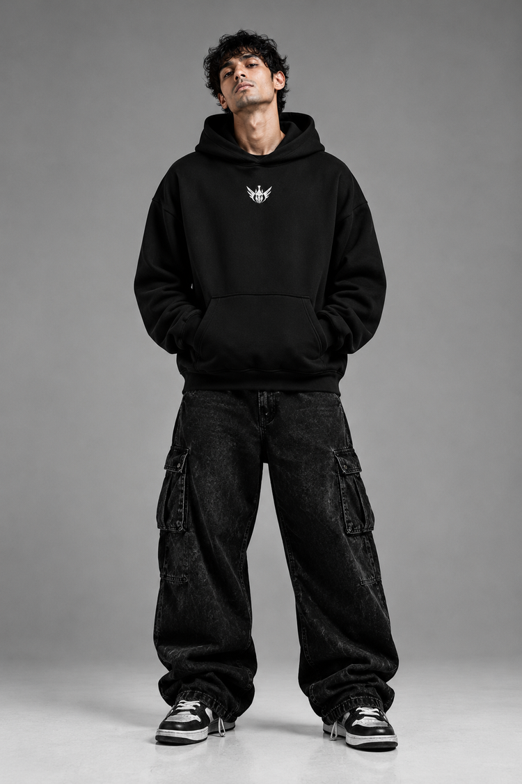 APEXLORD Venom Sigil Oversized boxy Hoodie — Black