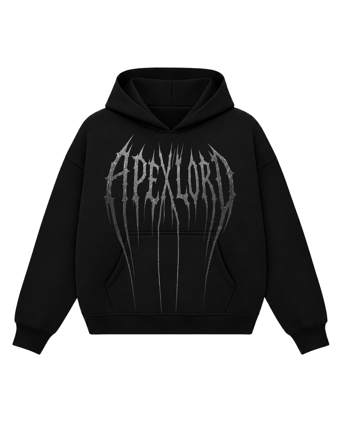 Black Boxy Hoodie Front Design
