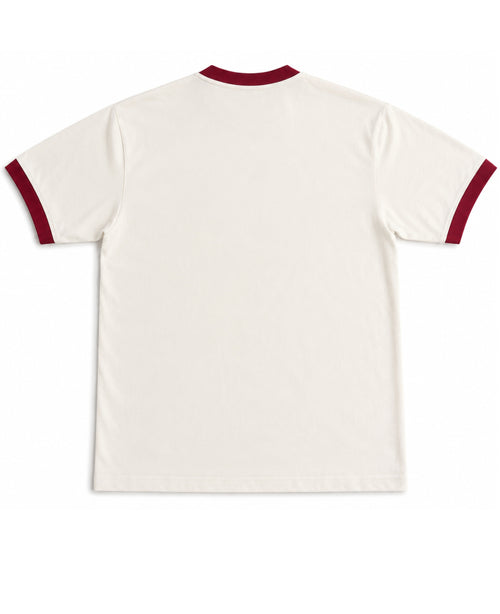 Off White & Maroon Ringer tee Back Design