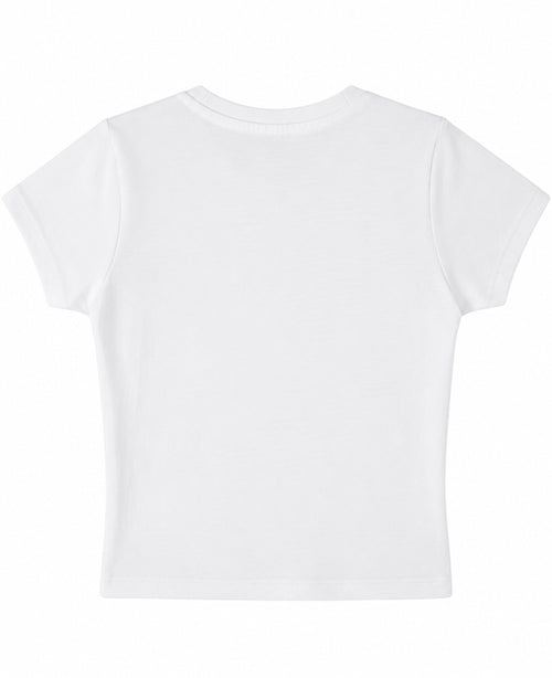 White Baby Tee Back Design