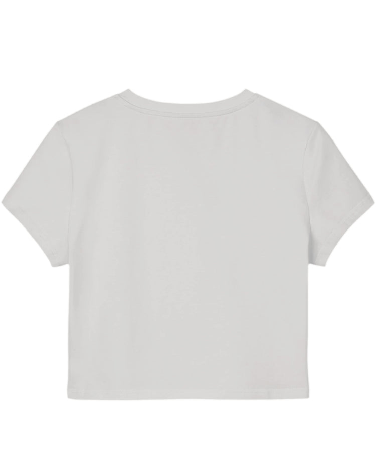White Baby Tee Back Design