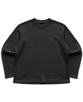 Black waffle knit oversized full-sleeve Front Design
