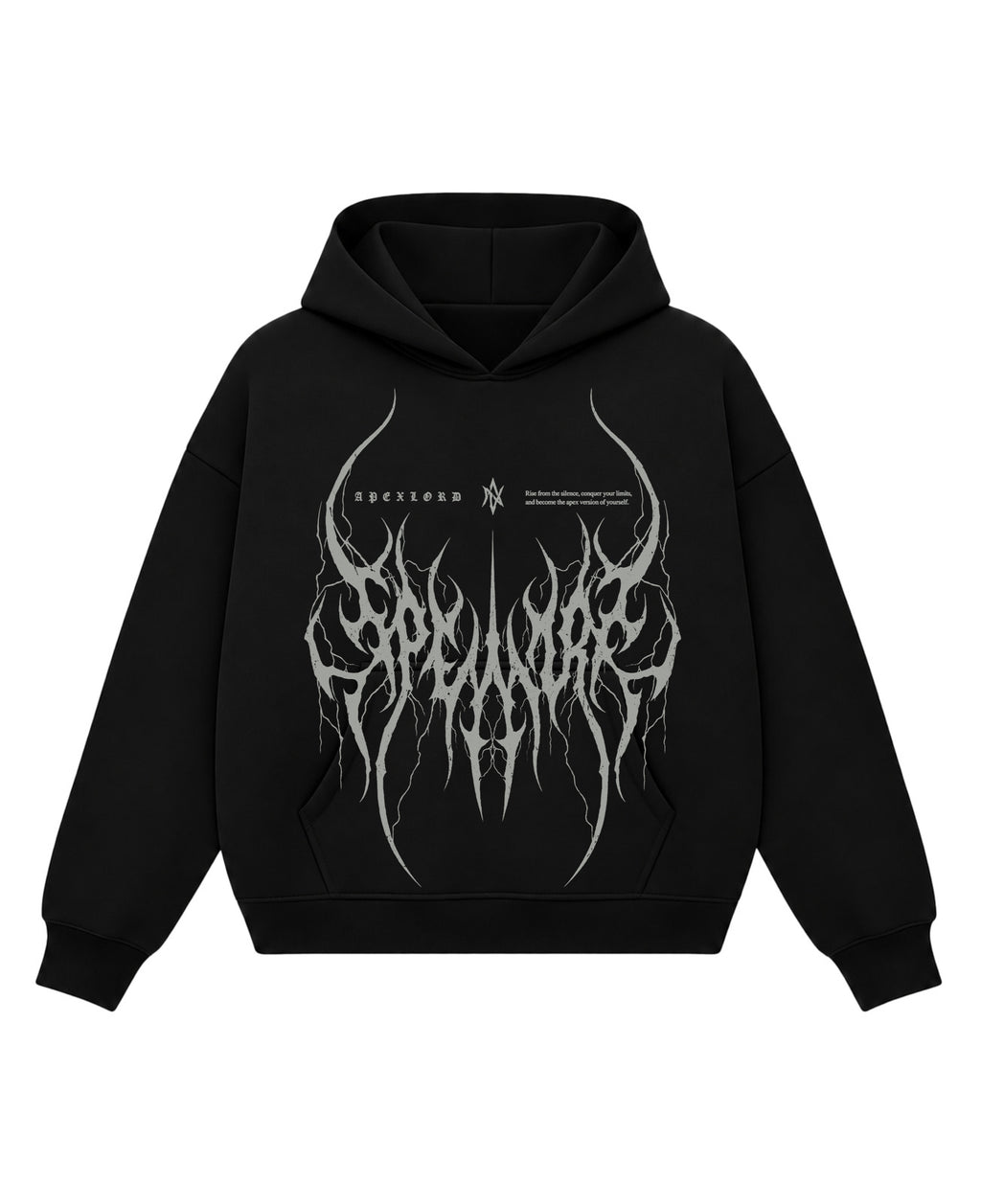 Black Boxy Hoodie Front Design