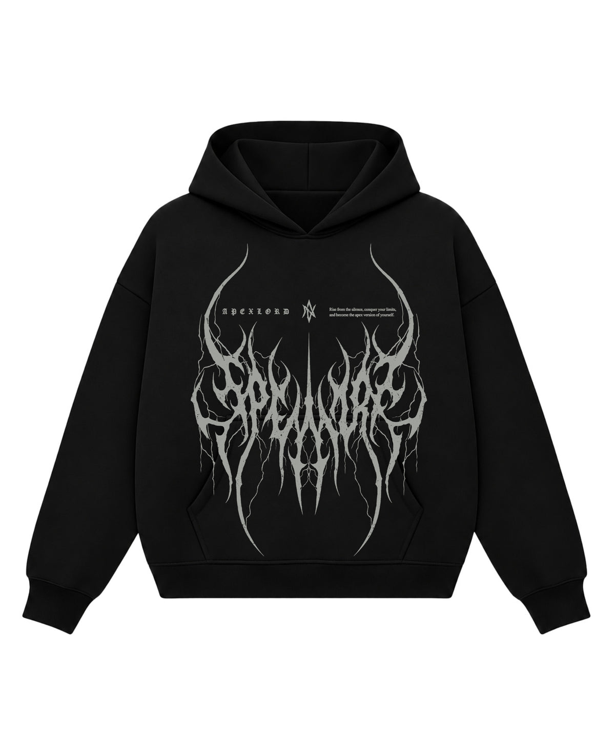 Black Boxy Hoodie Front Design