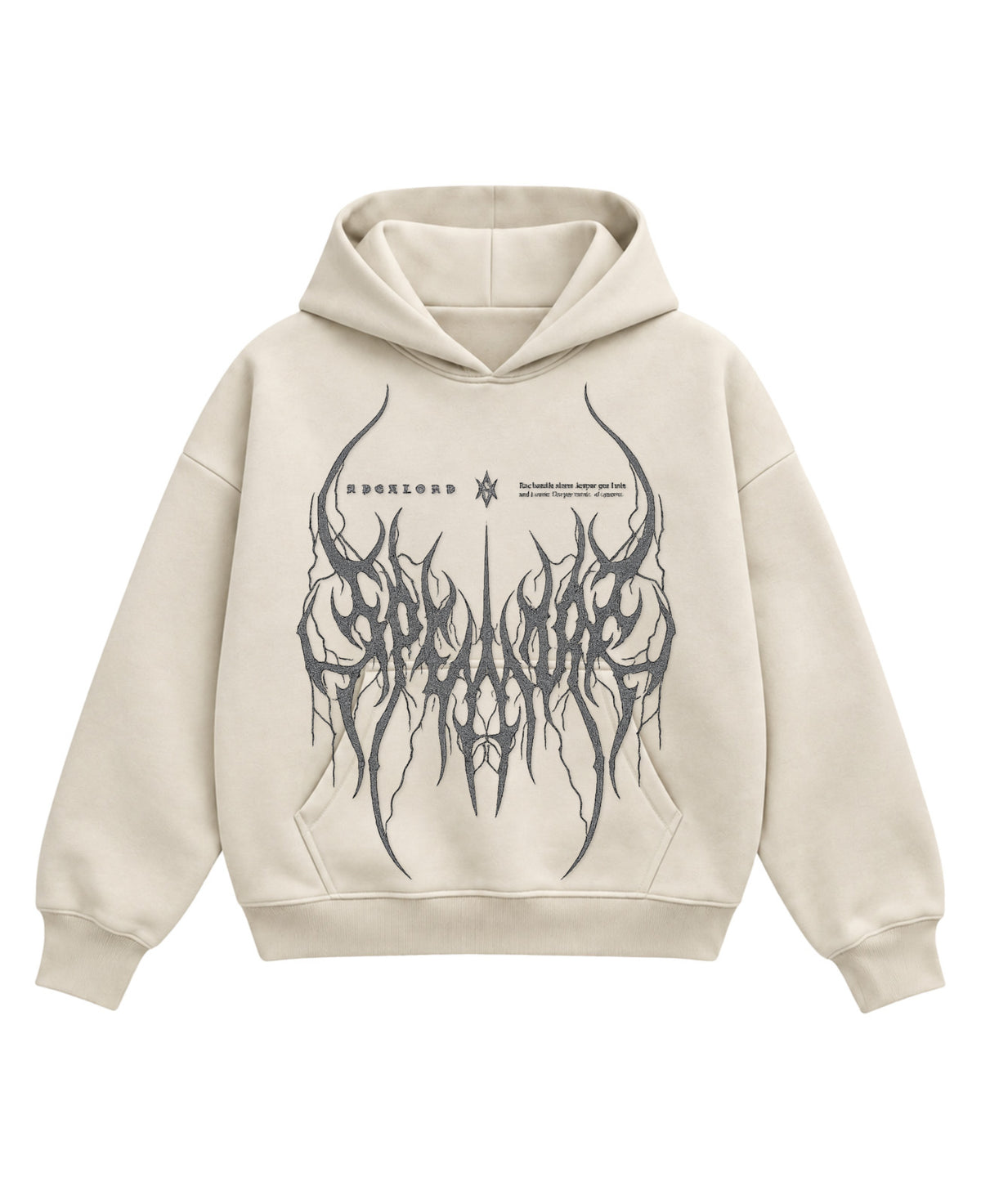 Cream Boxy Hoodie Front Design
