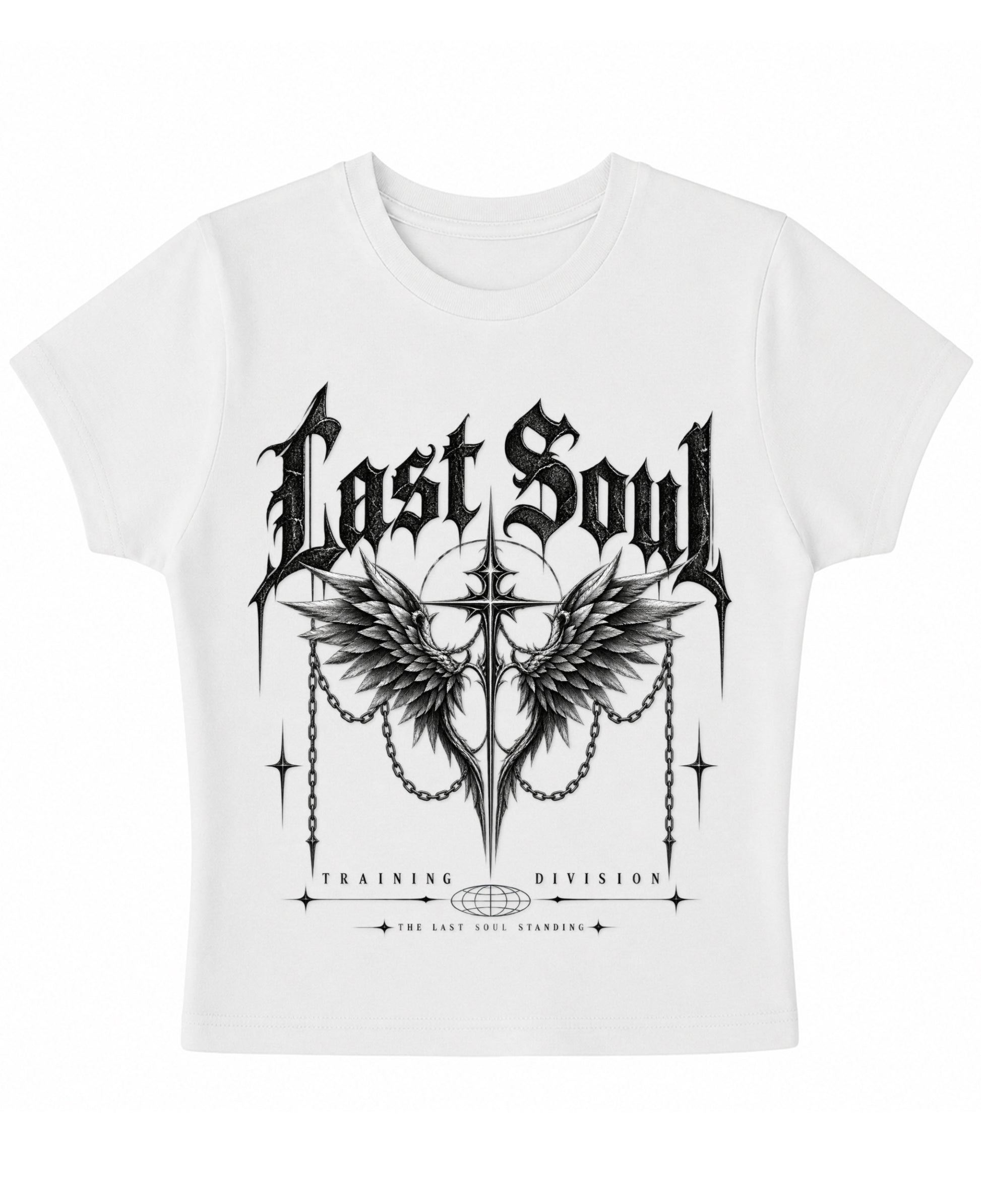 White Baby Tee Front Design