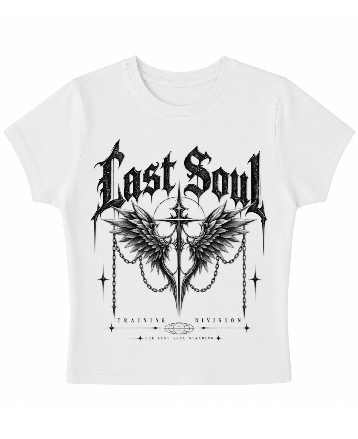 White Baby Tee Front Design
