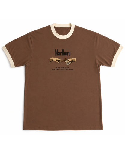 Mousse & Cream Ringer tee Front Design