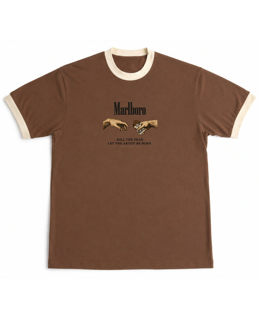 Mousse & Cream Ringer tee Front Design