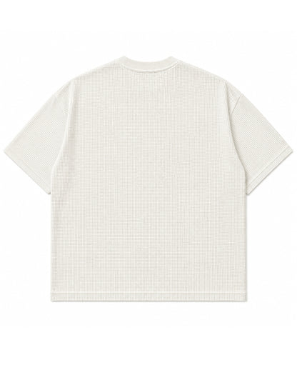 Off-white waffle boxy fit Back Design