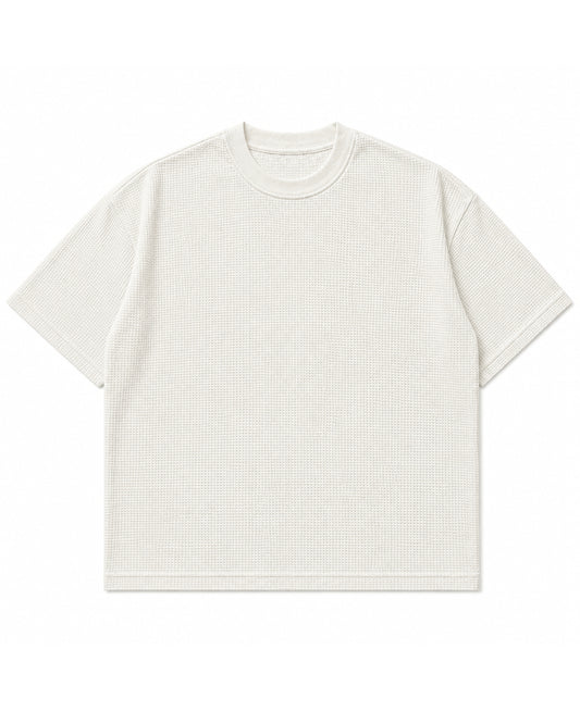 Off-white waffle boxy fit Front Design