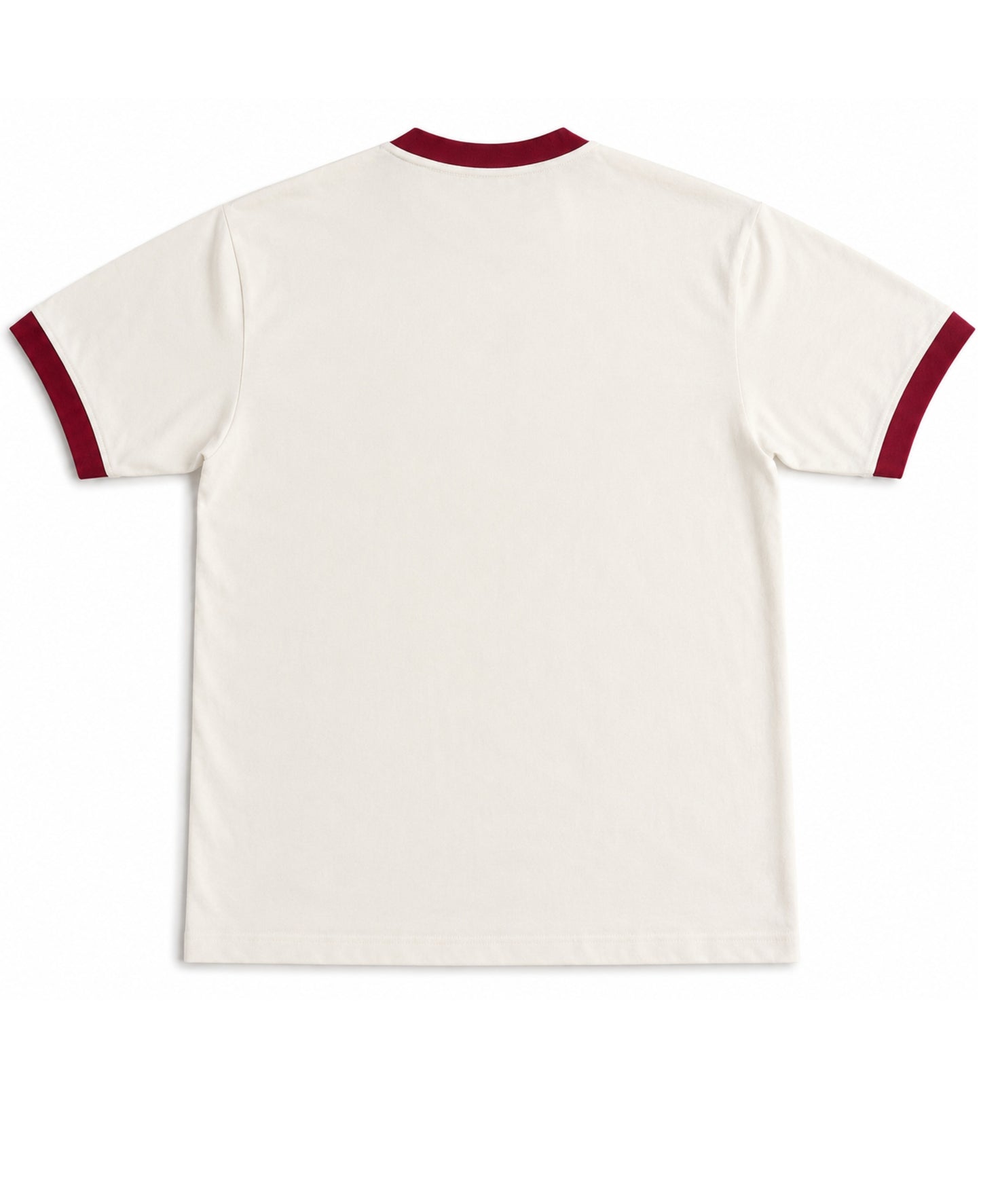 Off White & Maroon Ringer tee Back Design