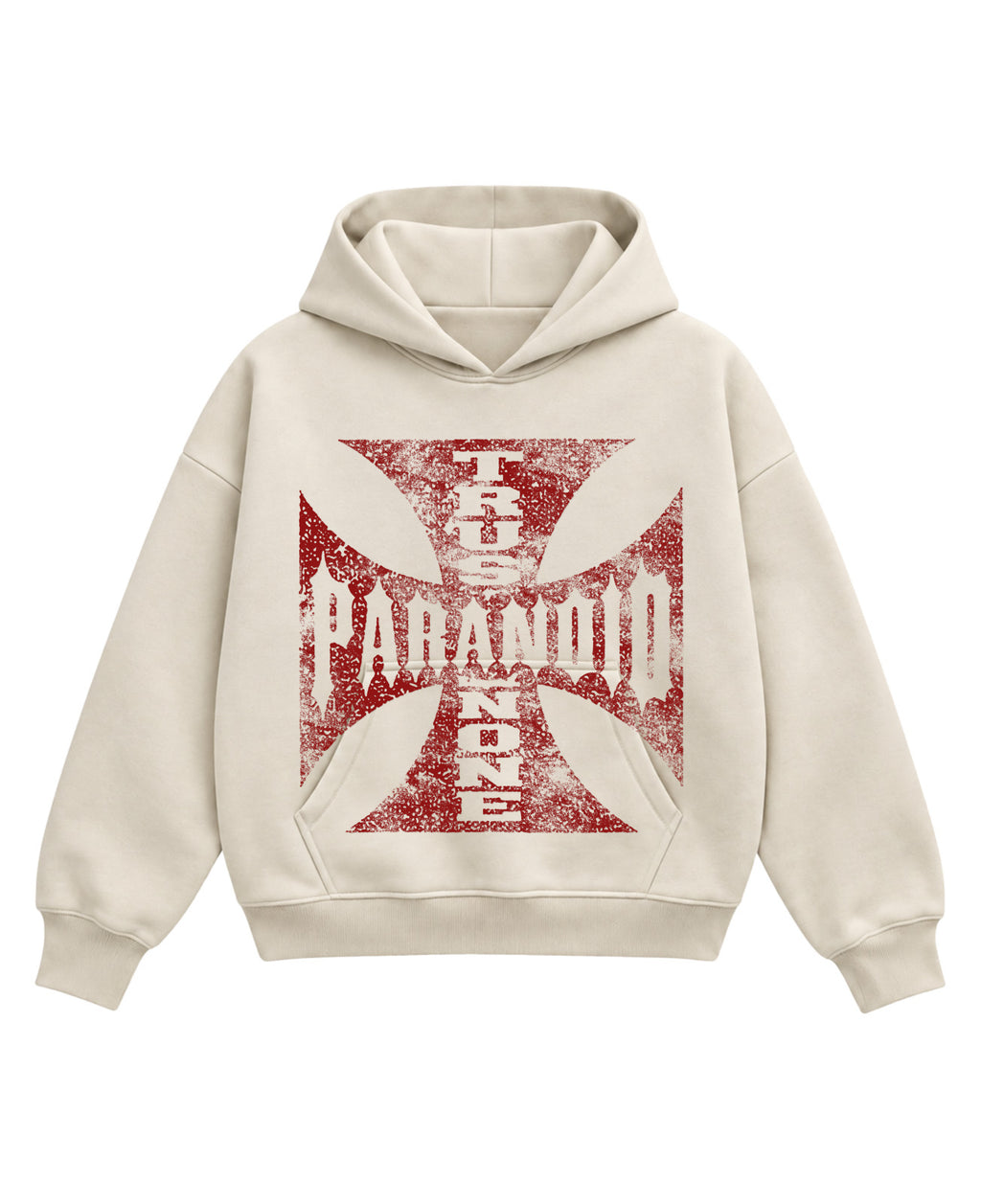 Cream Boxy Hoodie Front Design