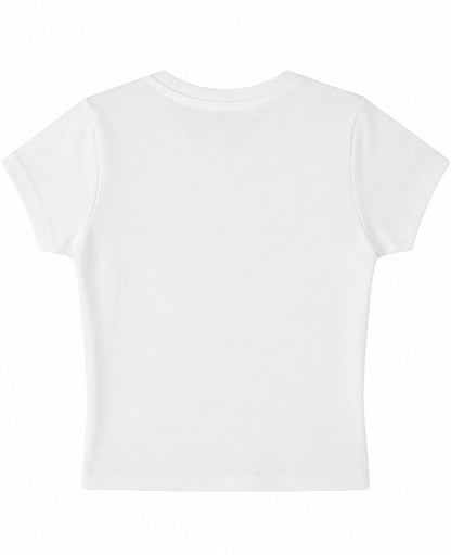 White Baby Tee Back Design