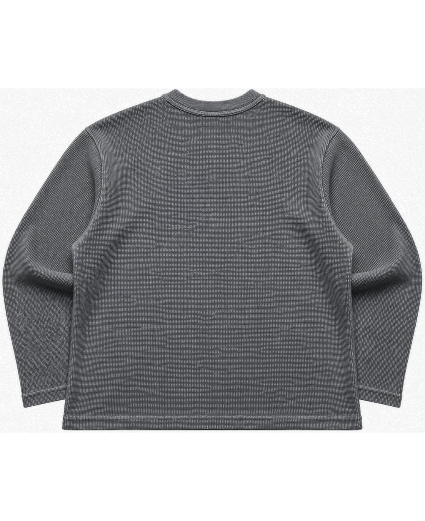 Acidwash waffle knit oversized full-sleeve Back Design