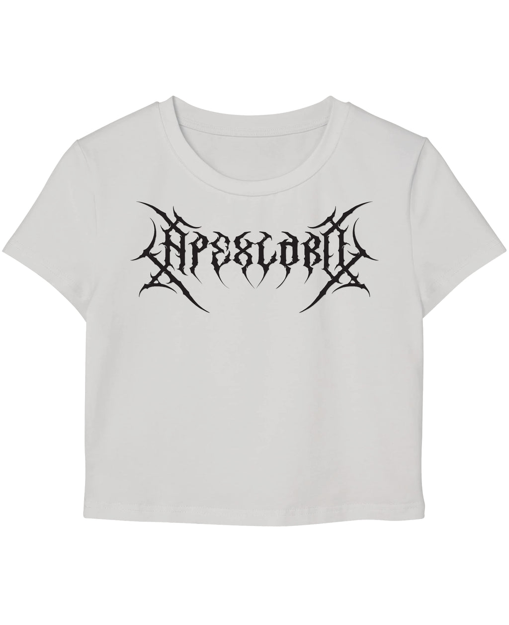 White Baby Tee Front Design