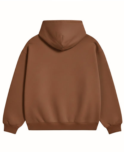 Mocha Brown Oversized Hoodie Back Design