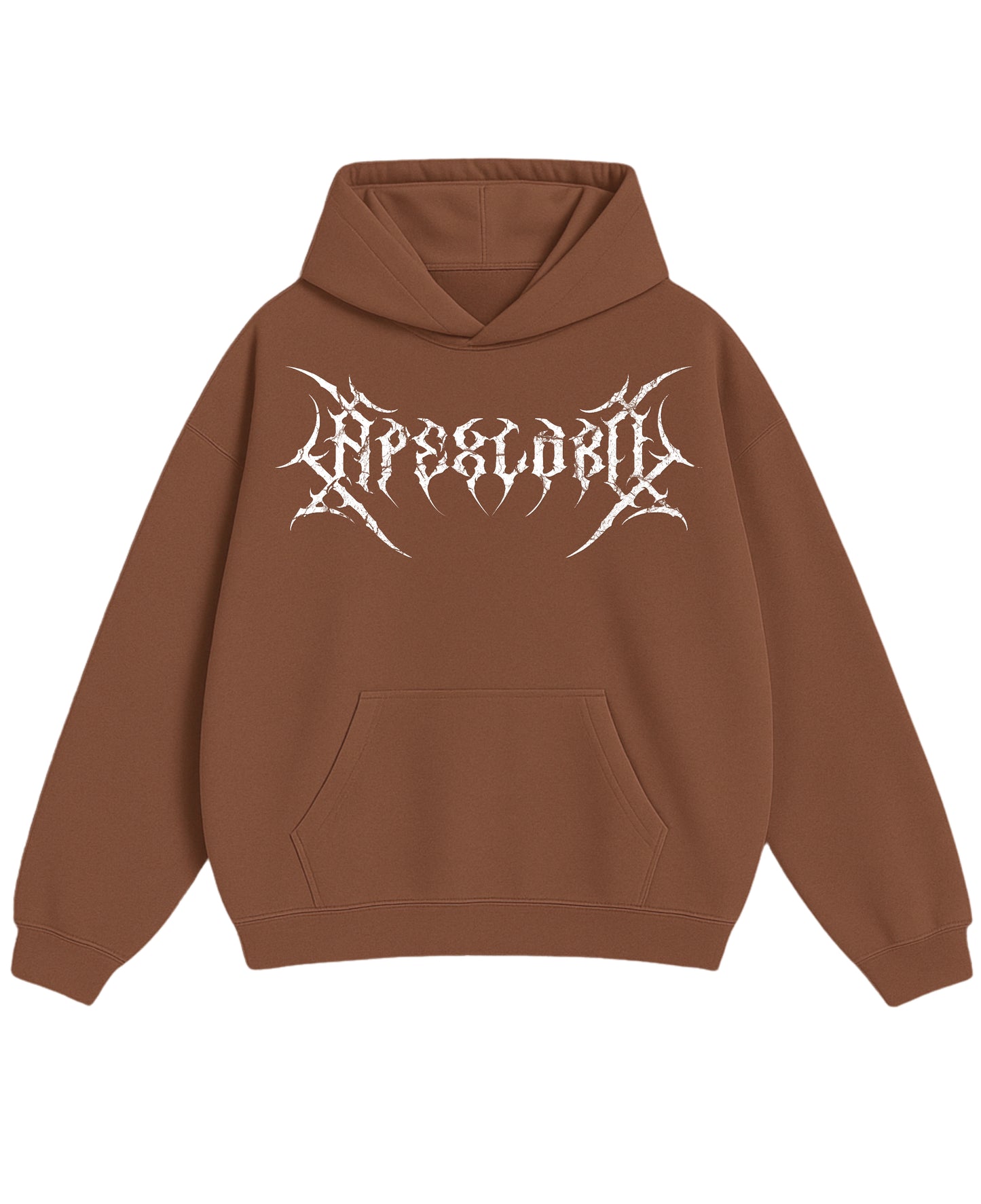 Mocha Brown Oversized Hoodie Front Design