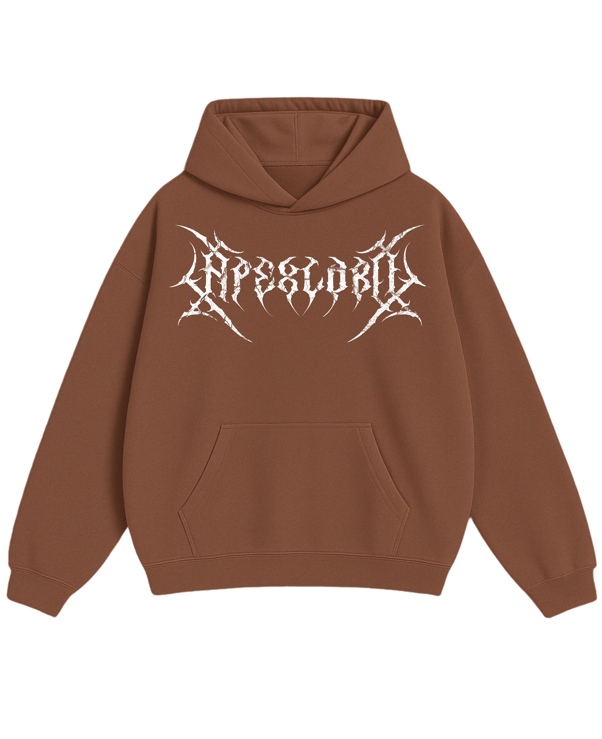 Mocha Brown Oversized Hoodie Front Design