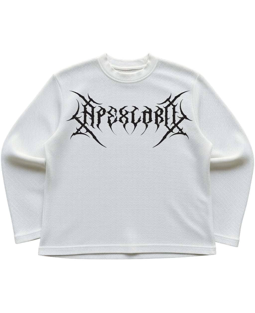 Off-white waffle knit oversized full-sleeve Front Design