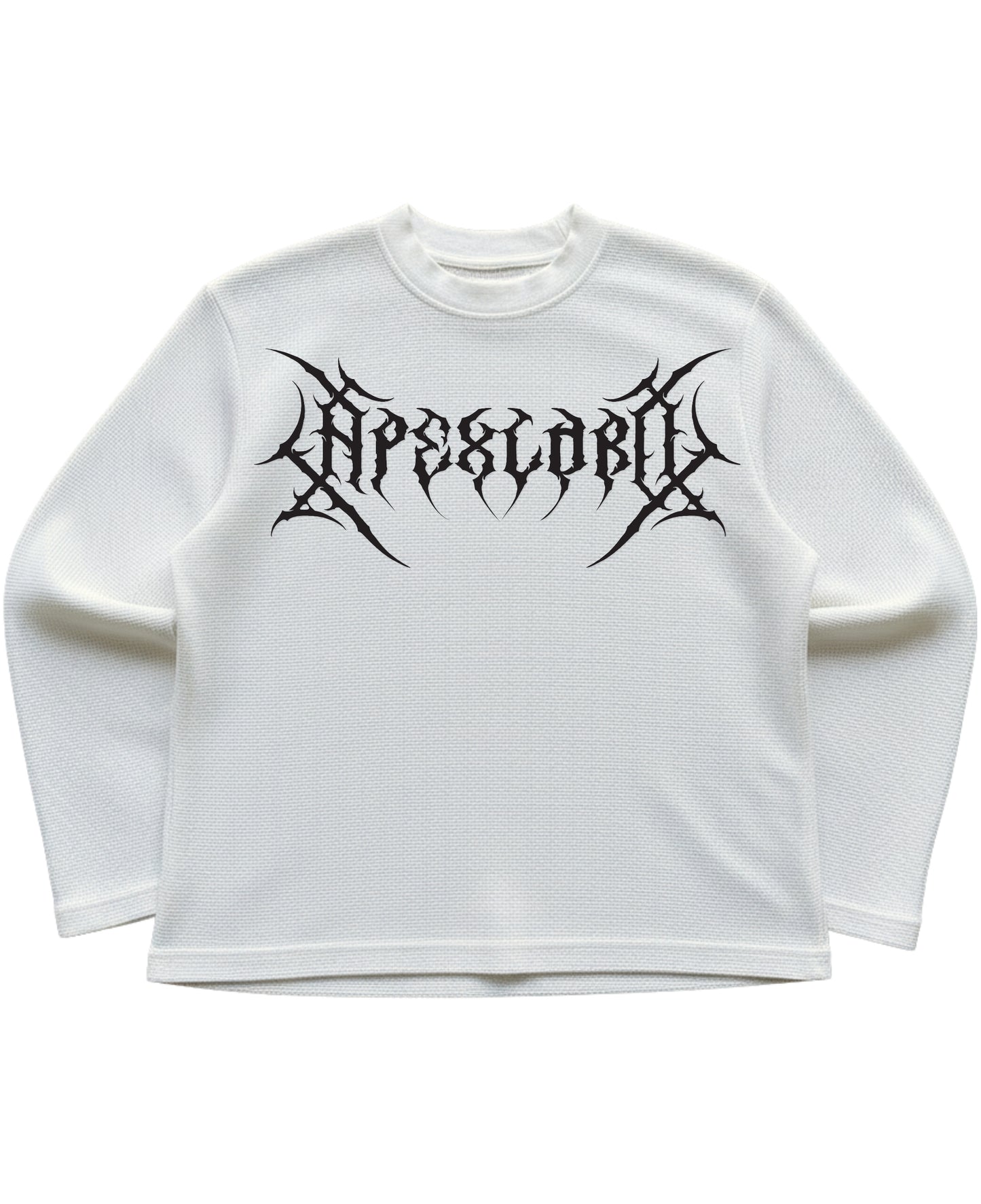 Off-white waffle knit oversized full-sleeve Front Design