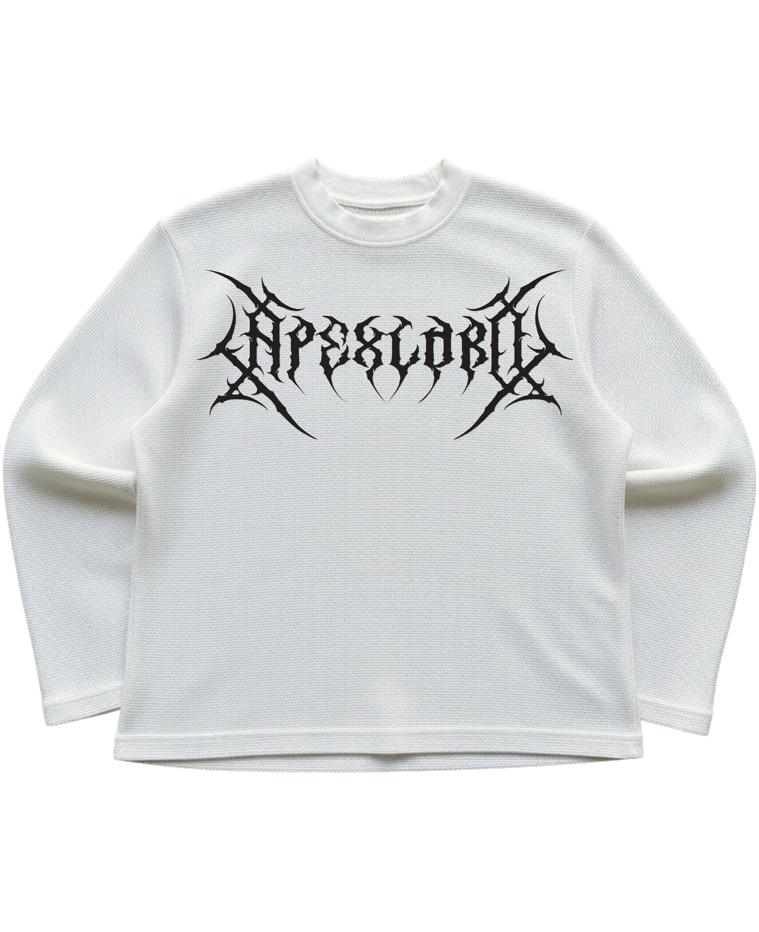 Off-white waffle knit oversized full-sleeve Front Design