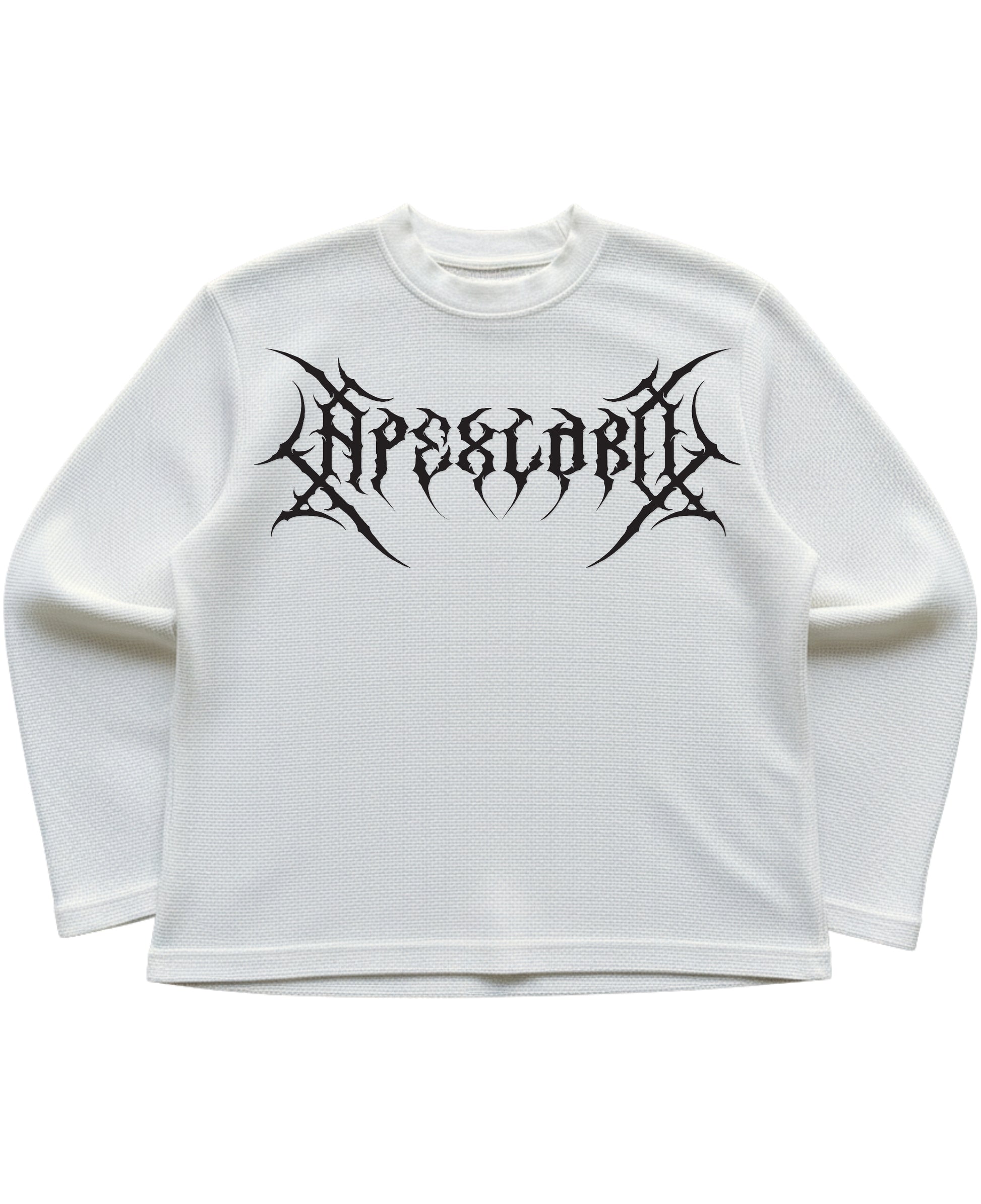 Off-white waffle knit oversized full-sleeve Front Design