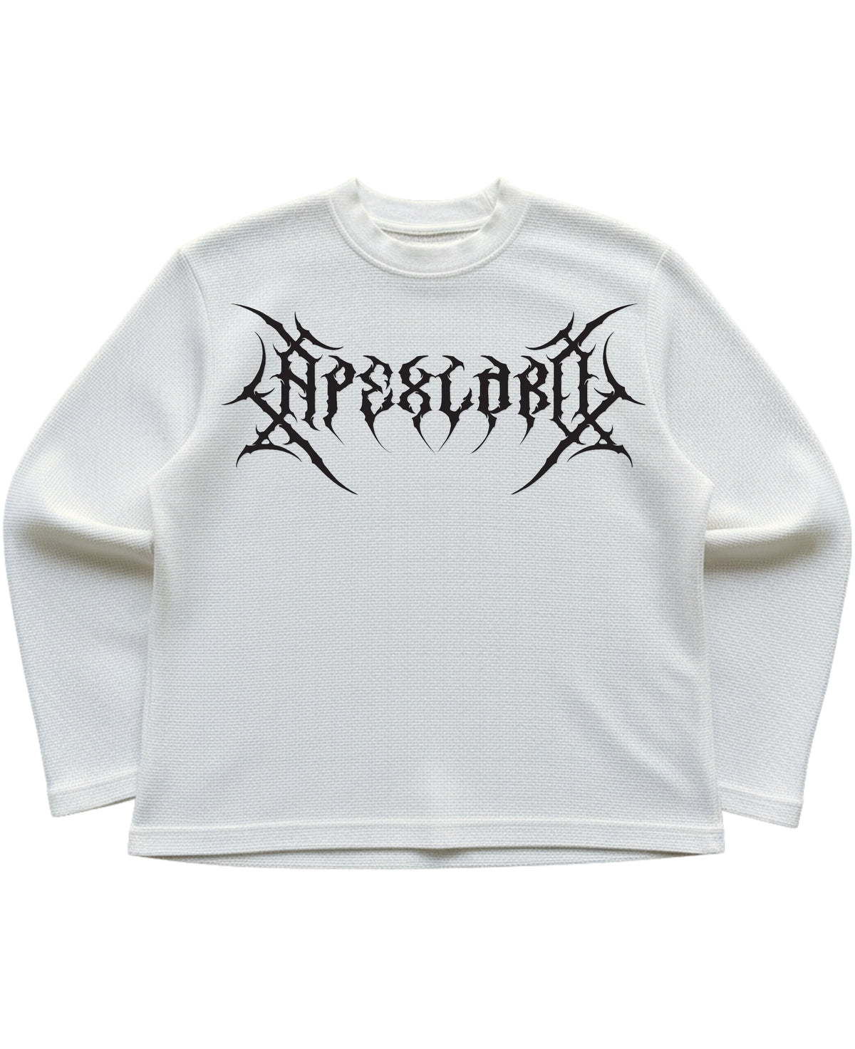 Off-white waffle knit oversized full-sleeve Front Design