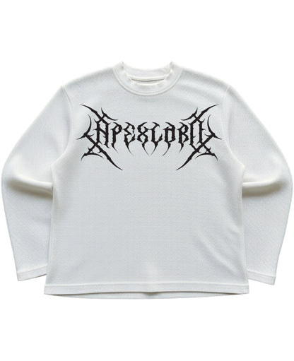 Off-white waffle knit oversized full-sleeve Front Design