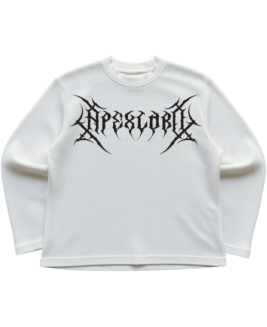 Off-white waffle knit oversized full-sleeve Front Design