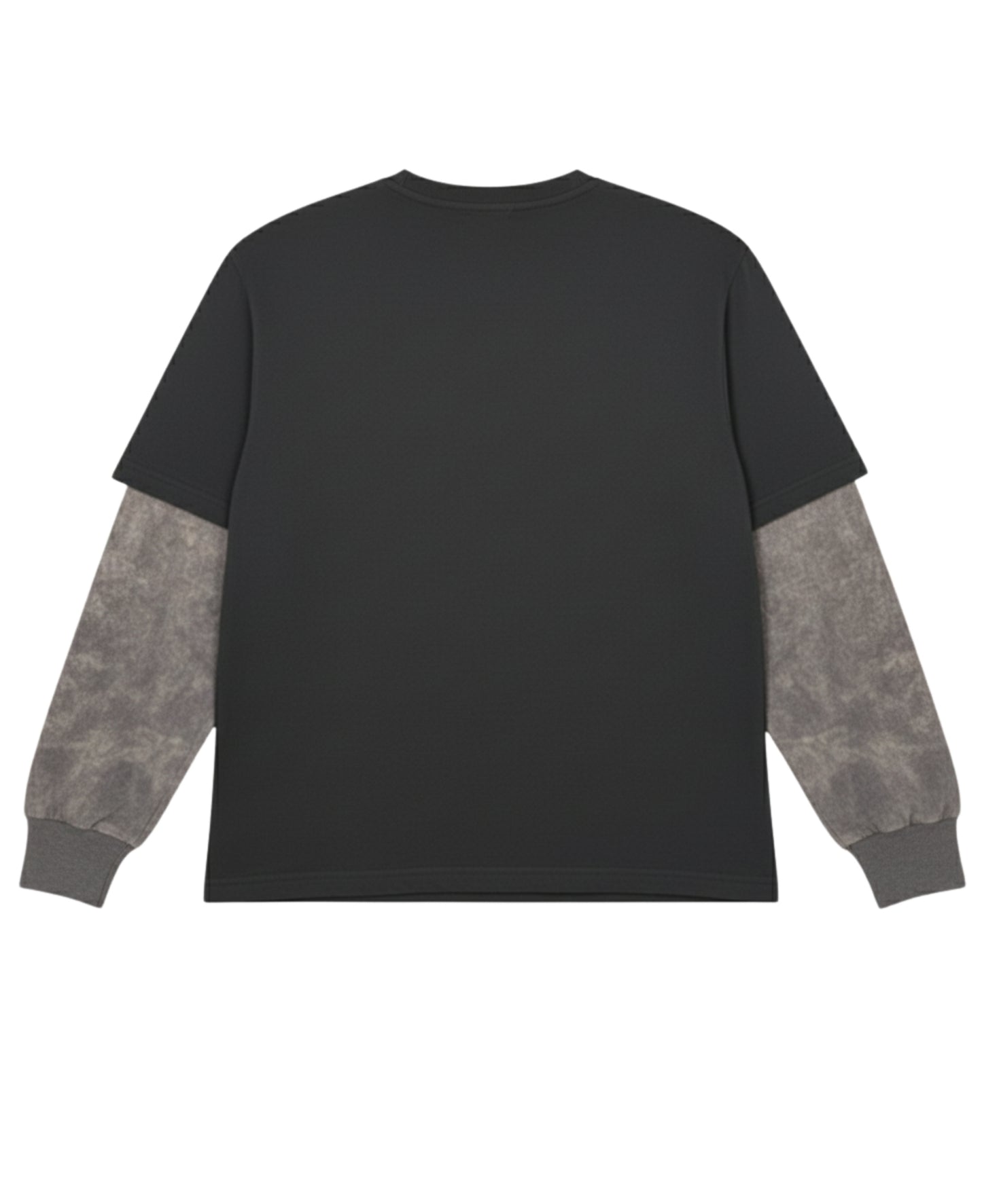 Black With Acidwash Sleeve Oversized Tee Back Design